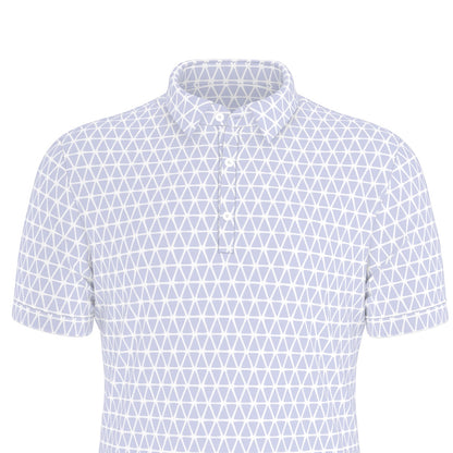 Purple Geo Men's Stretch Collar Polo Shirt