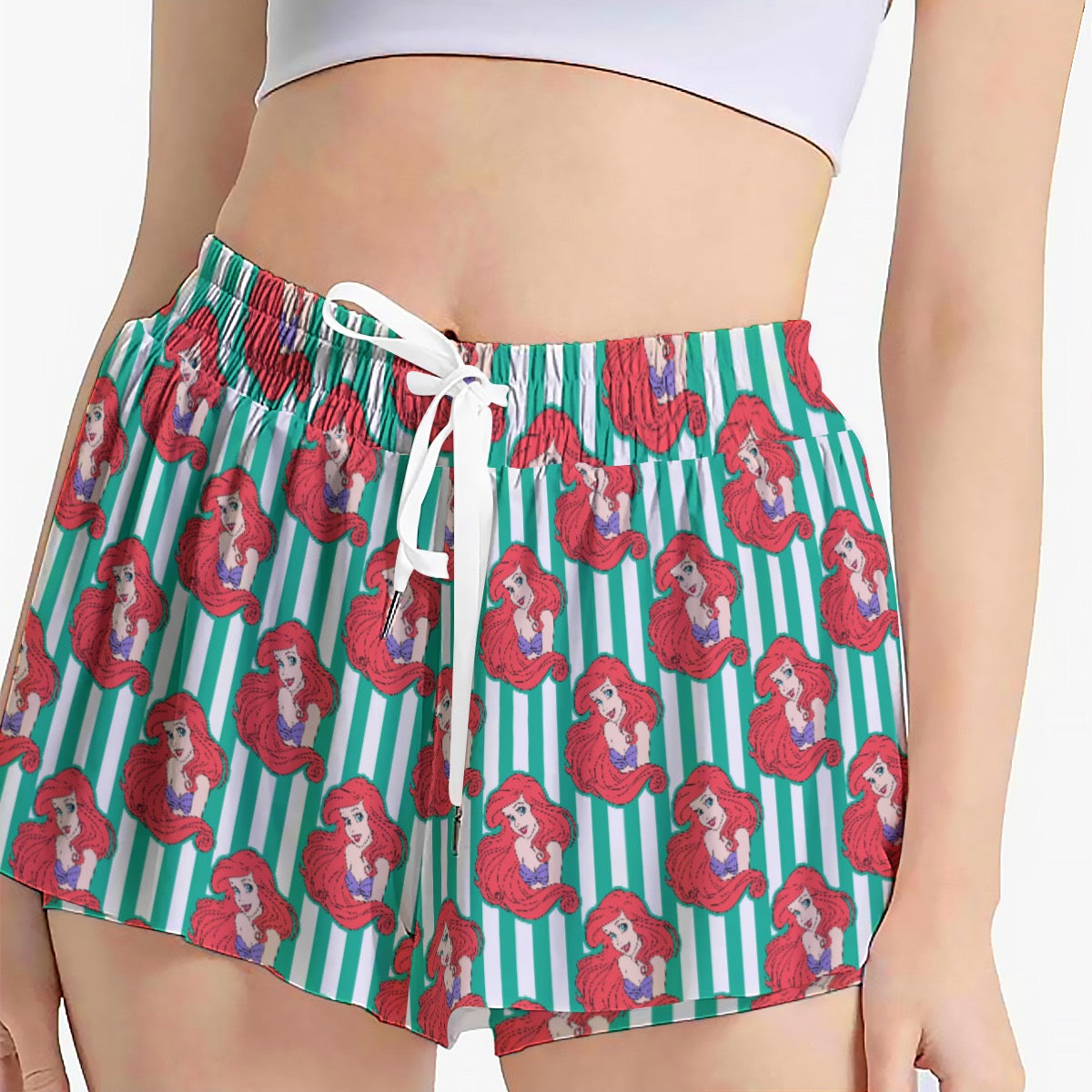 Striped Mermaid Women's Sport Skorts With Pocket