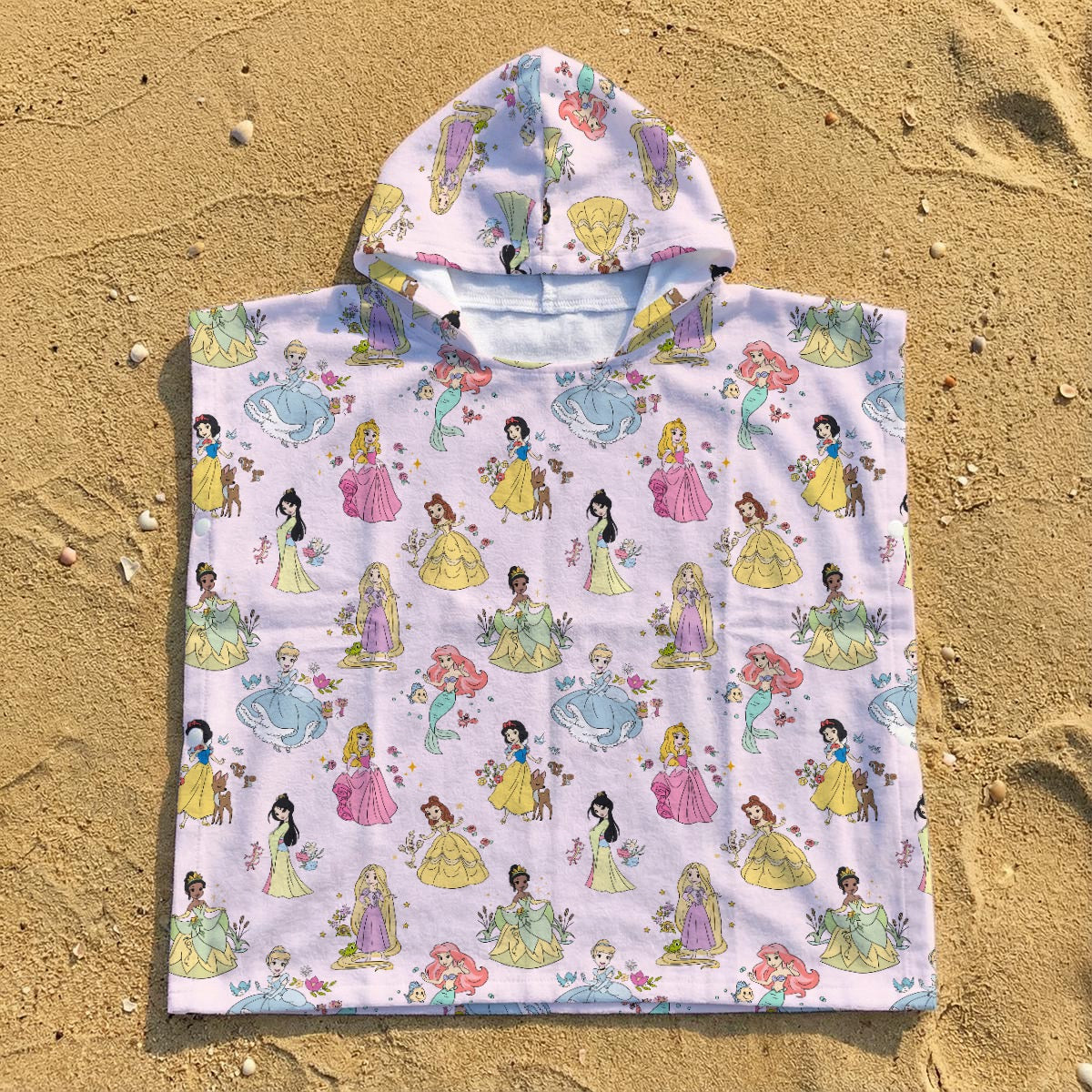 Princess Kid's Hooded Towel Poncho