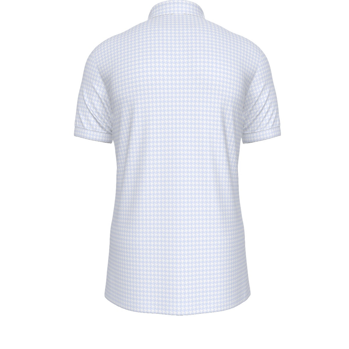 Blue Herringbone Bama Men's Stretch Collar Polo Shirt