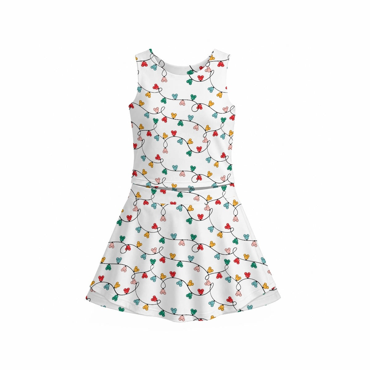 MM Christmas Lights Girl's Sports Tank & Skort Set
