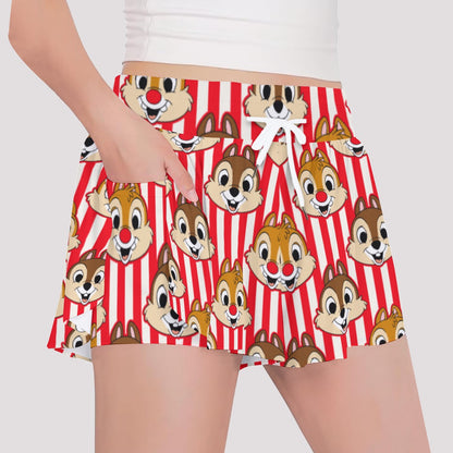 Striped Chipmunks Girls' Sports Culottes
