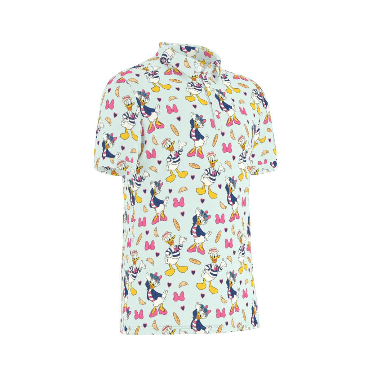 Parisian Ducks Men's Stretch Collar Polo Shirt