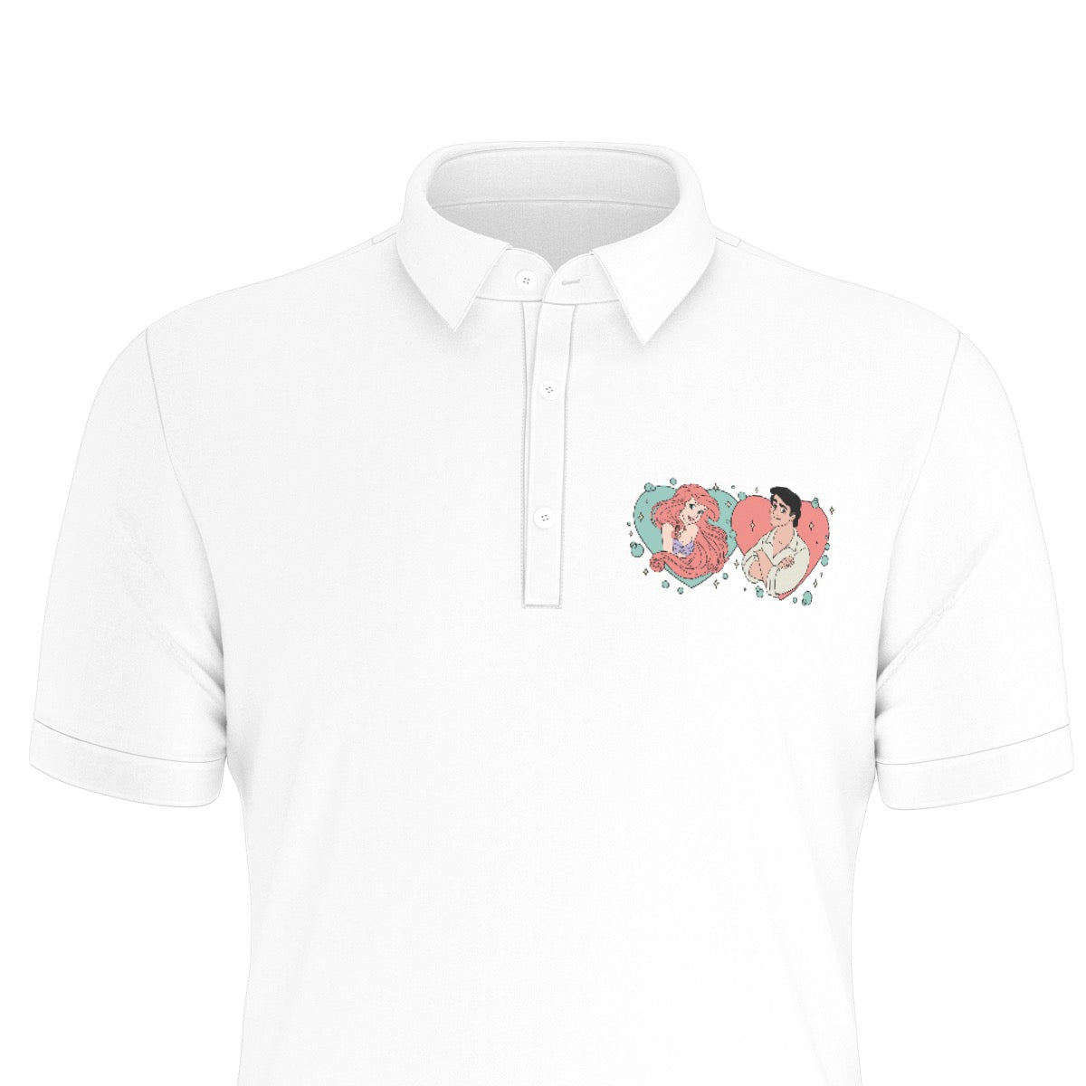 A Mermaid & Her Prince Men's Stretch Collar Polo Shirt