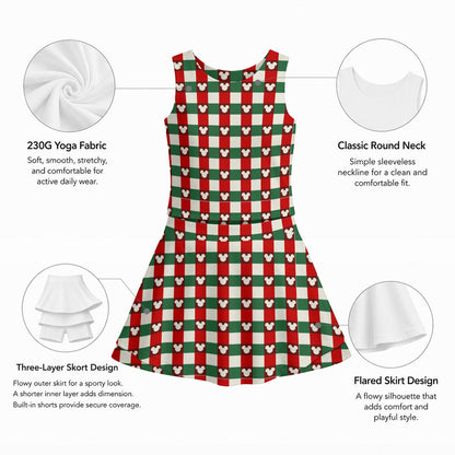 MM Christmas Plaid Girl's Sports Tank & Skort Set