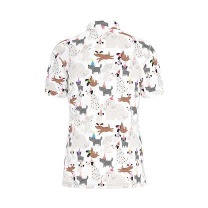 Party Pups Men's Stretch Collar Polo Shirt