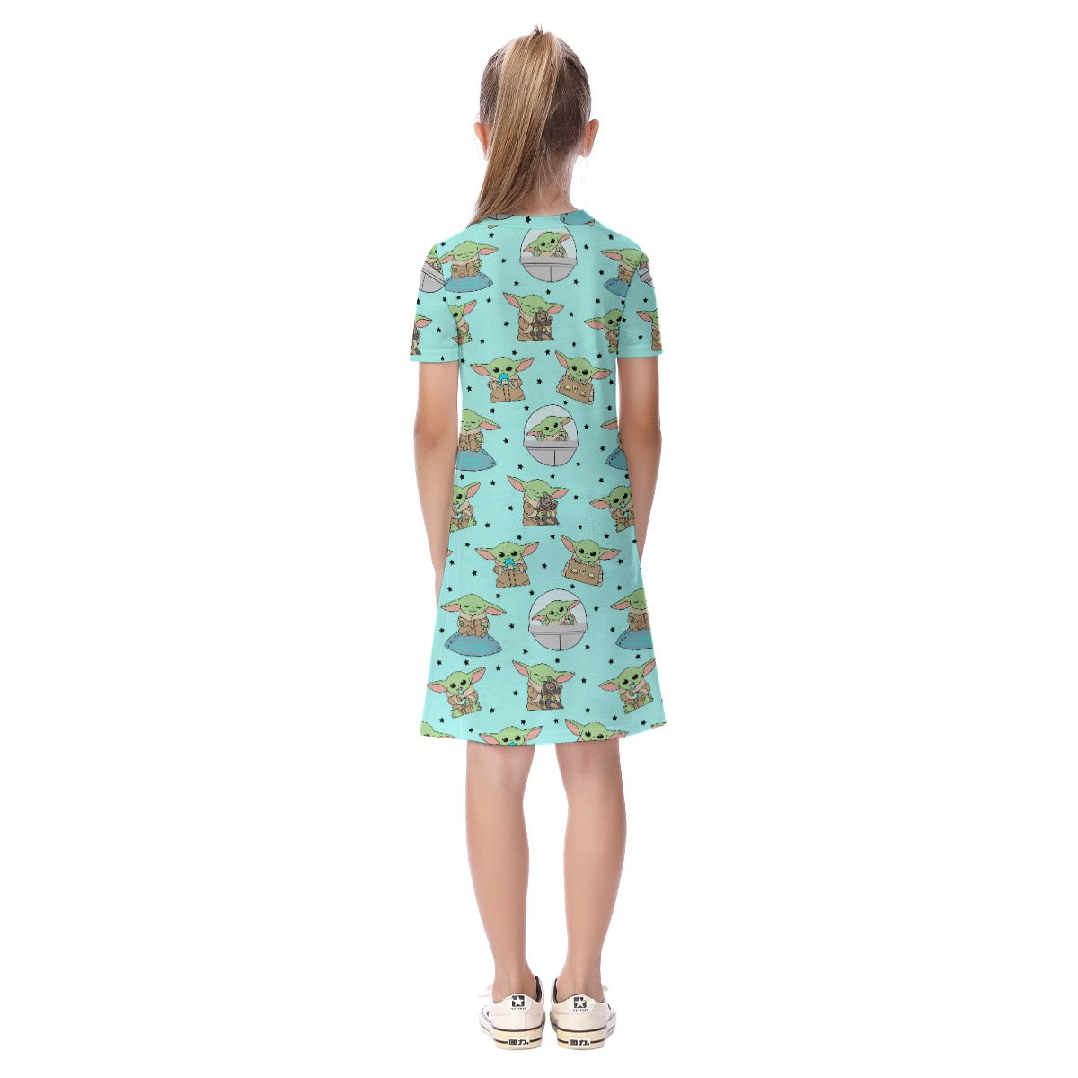 Aqua Foundling Kid's Short Sleeve Dress
