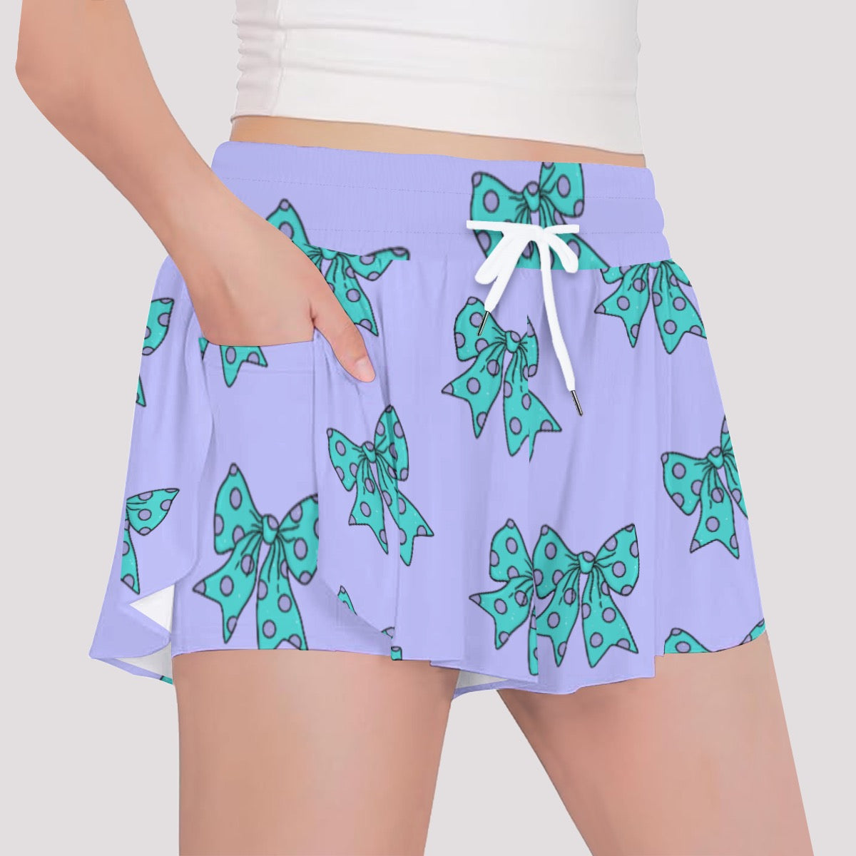 Purple Monster Bows Girls' Sports Culottes