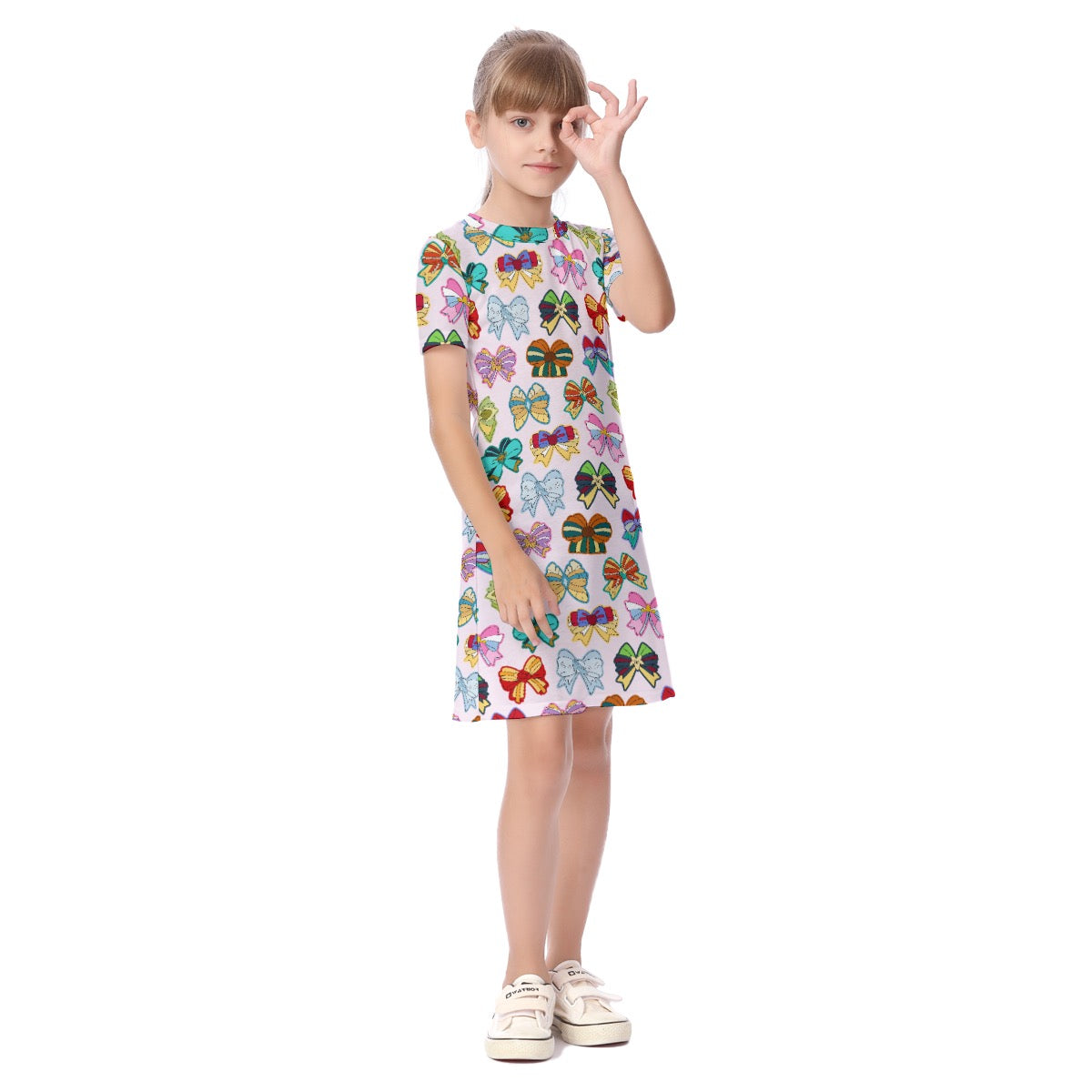 Princess Bows Kid's Short Sleeve Dress