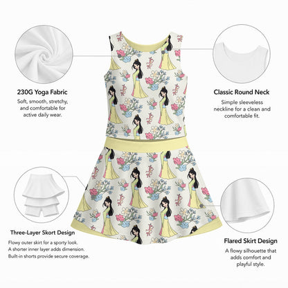 The Honorable Princess Girl's Sports Tank & Skort Set