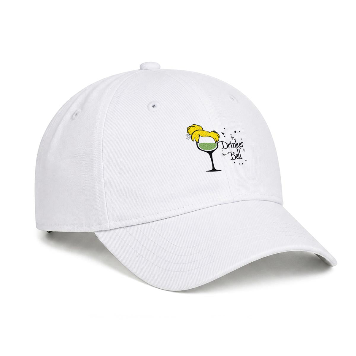 Drinker Bell Embroidered Soft-Crown Flat Cap