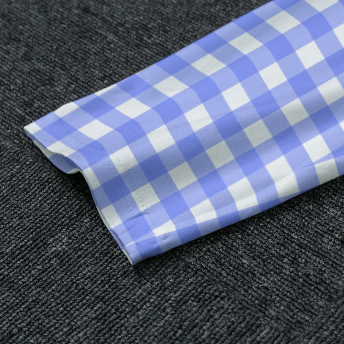 Bright Blue Gingham Men's Raglan Sleeve Pajamas With Straight Leg Pants