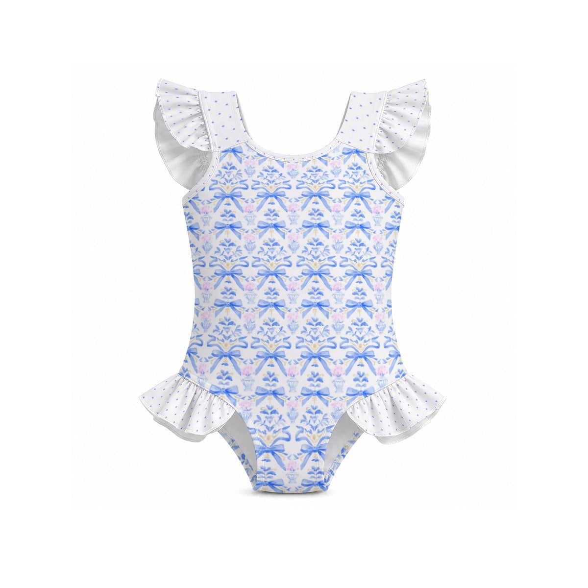 Charlotte Girls' Ruffle Sleeve Swimsuit with Bow
