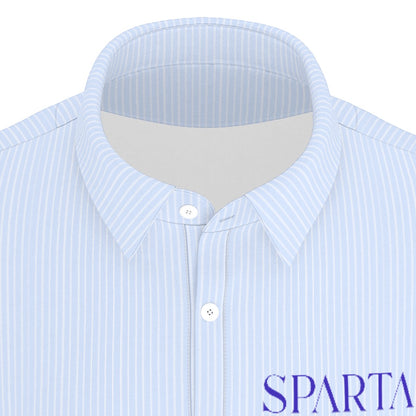 Blue Stripe Spartans Men's Stretch Collar Polo Shirt