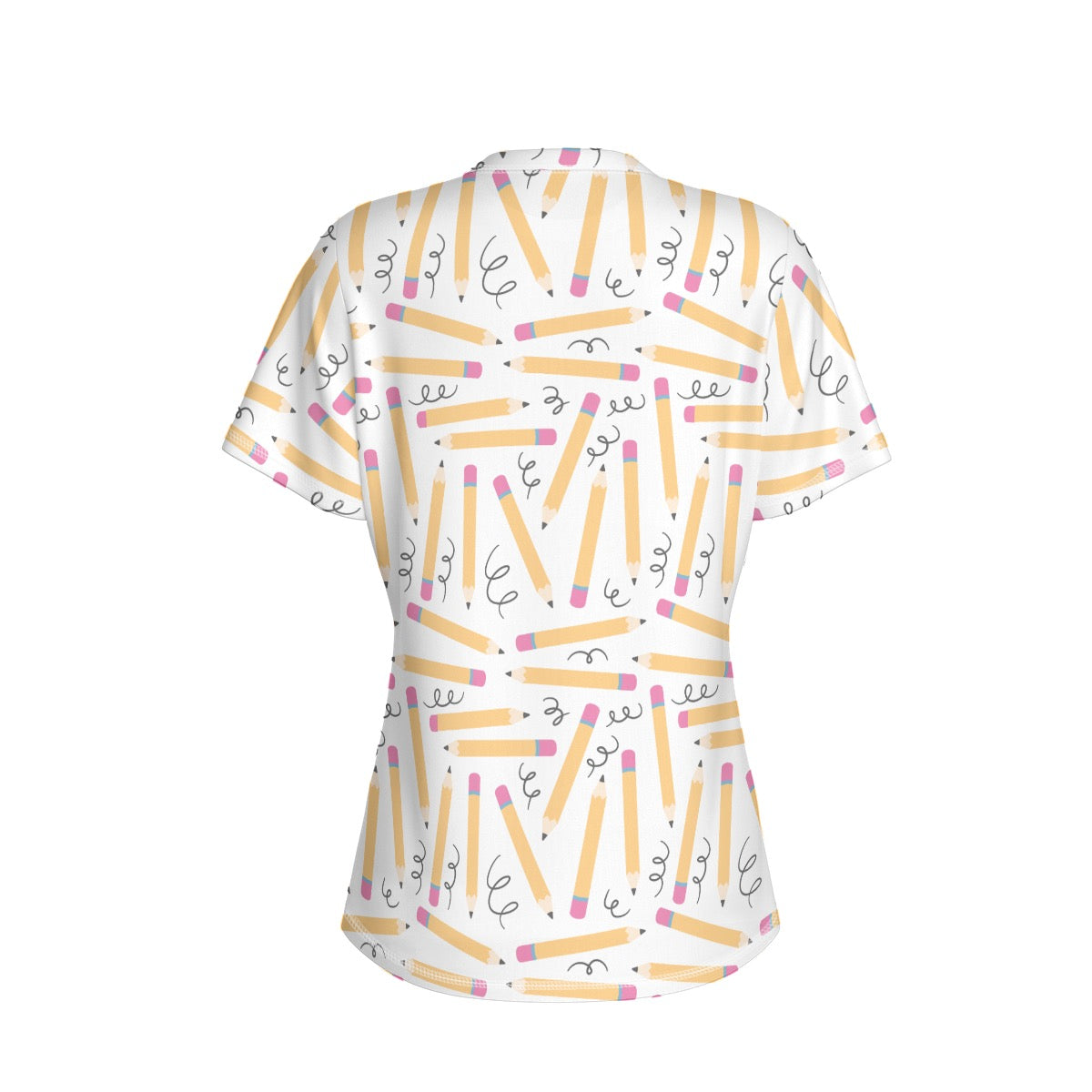 Time To Learn [pencils] Women's Round Neck Yoga Top|210GSM