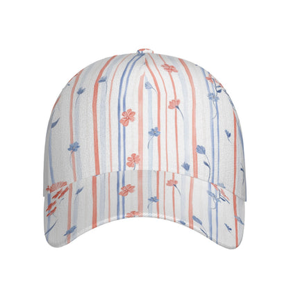 Patriotic Floral Stripe Cap