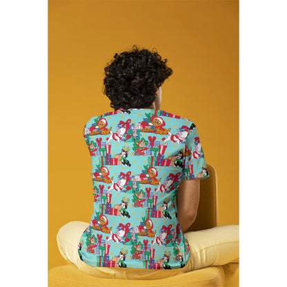 Festive Cats [aqua] Men's O-Neck T-Shirt