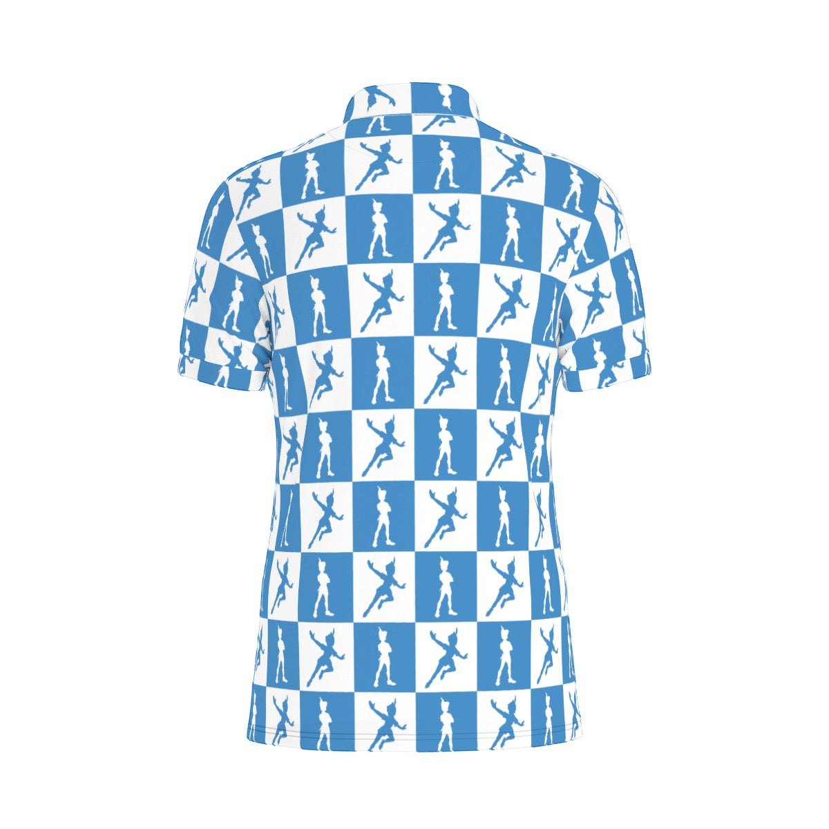 Blue Check Peter Men's Stretch Collar Polo Shirt
