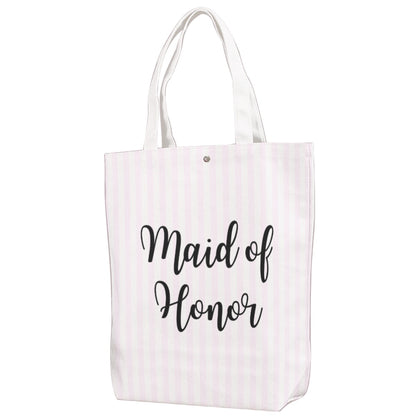 Maid of Honor Striped Canvas Bag With Shoulder Strap