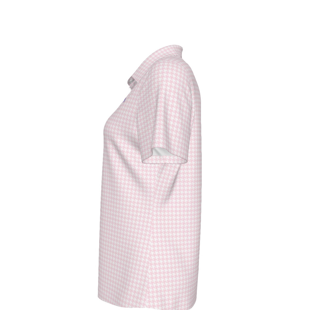 Pink Herringbone Bama Women's Sports Polo Shirt