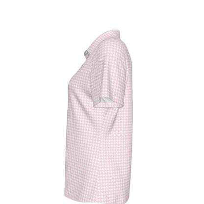 Pink Herringbone Bama Women's Sports Polo Shirt