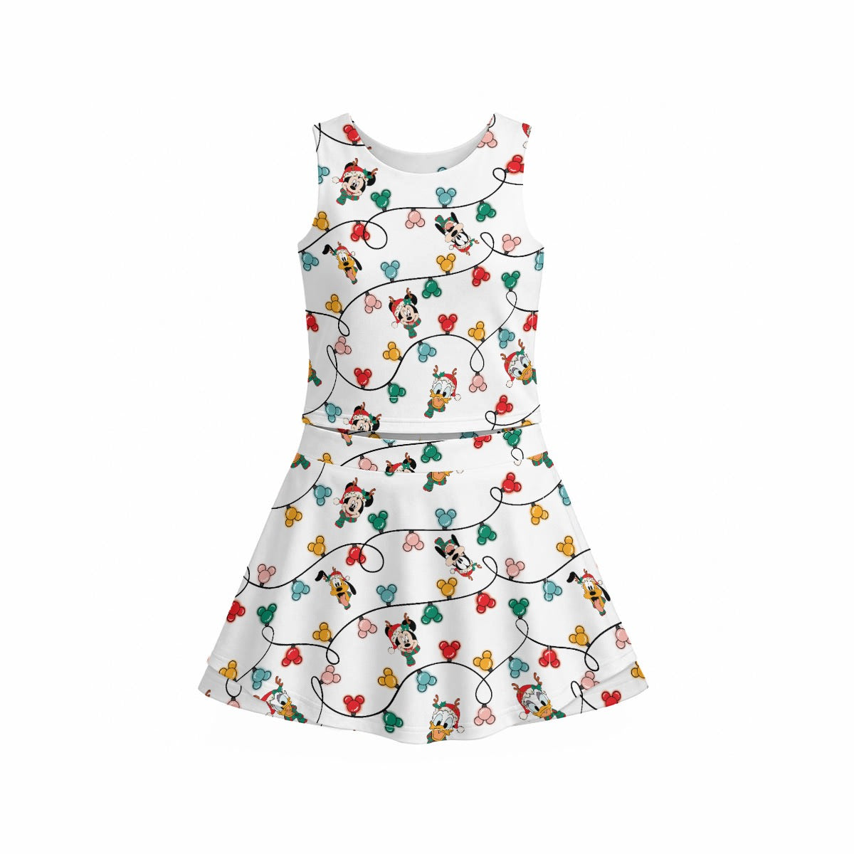 MM Christmas Lights & Friends Girl's Sports Tank & Skort Set