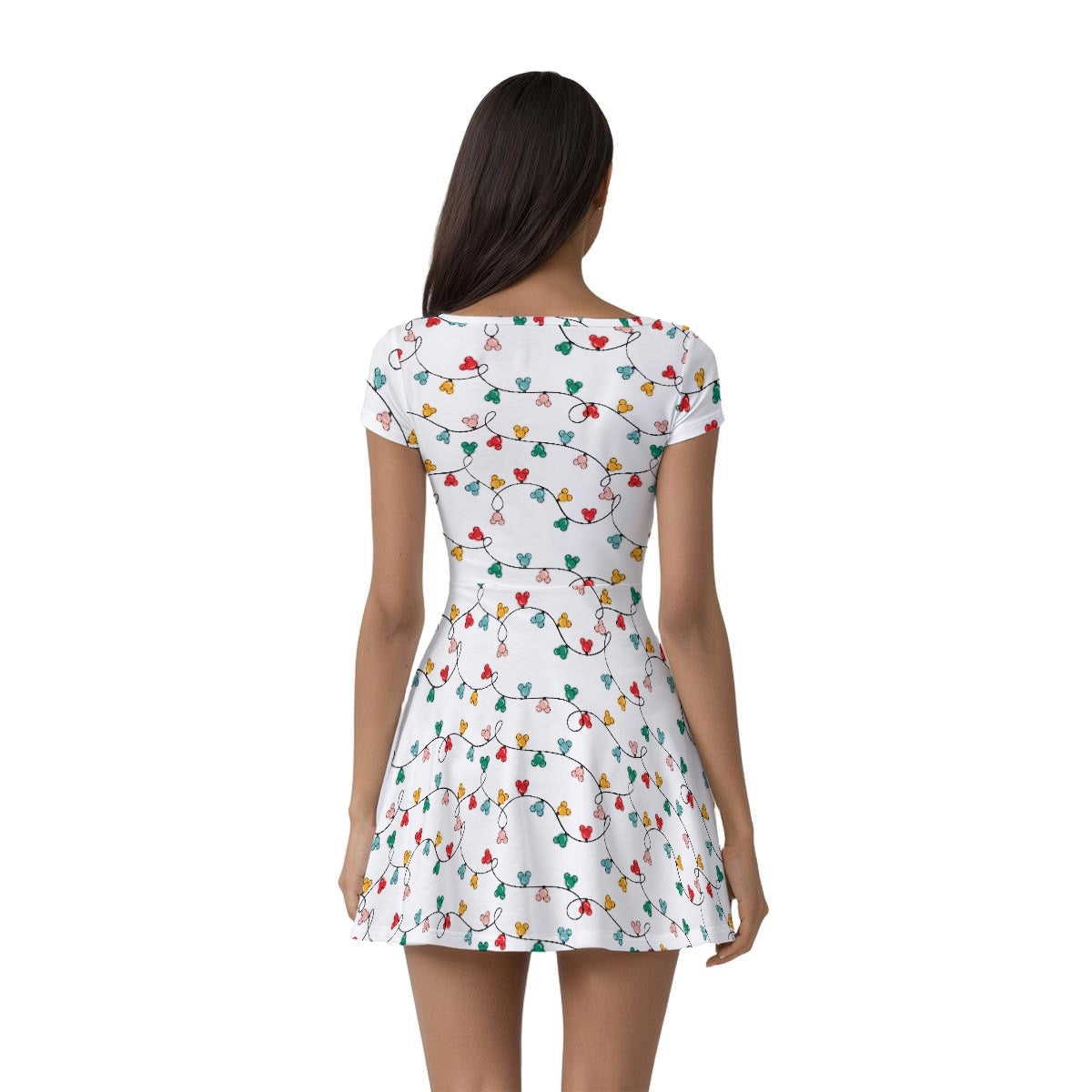 MM Christmas Lights Women’s Athletic Dress With Built‑In Shorts