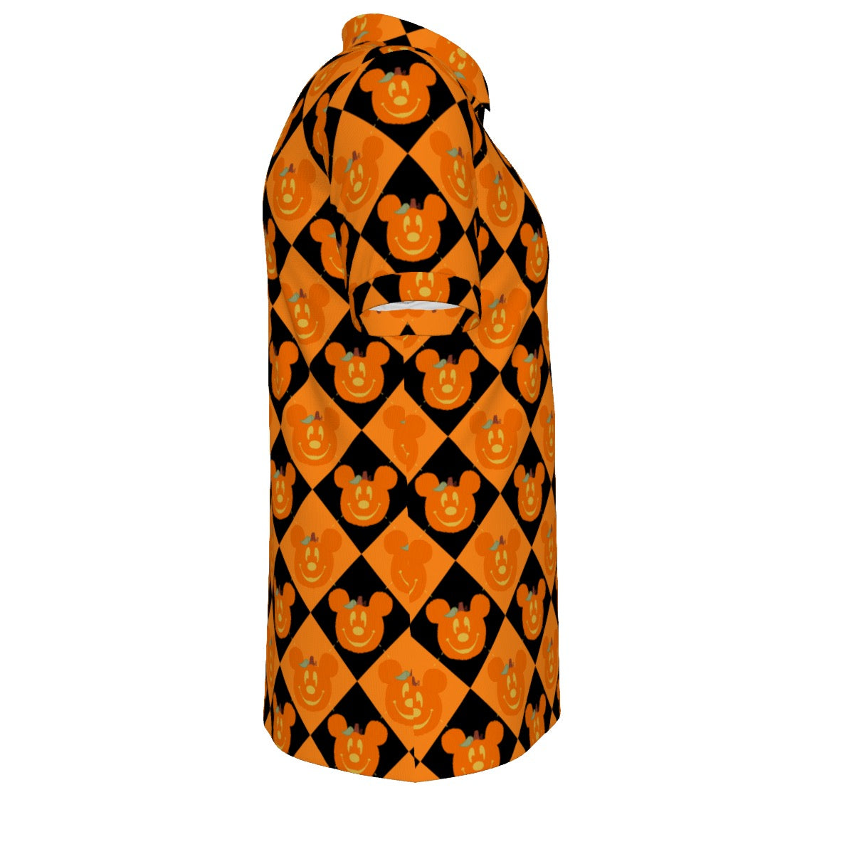 MM Pumpkin Argyle Men's Stretch Collar Polo Shirt