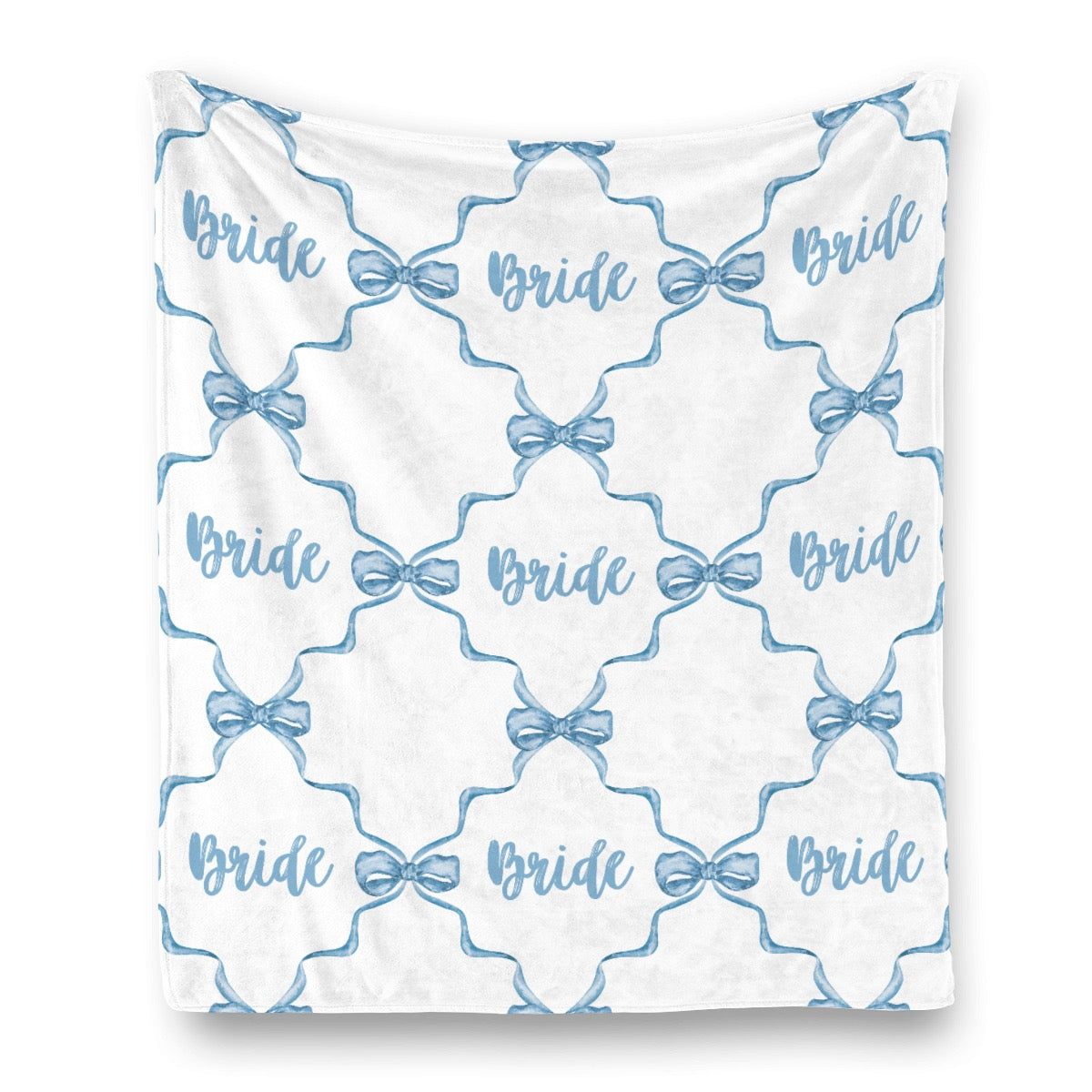Single-Side Bow Trellis Bride Flannel Blanket