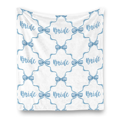 Single-Side Bow Trellis Bride Flannel Blanket