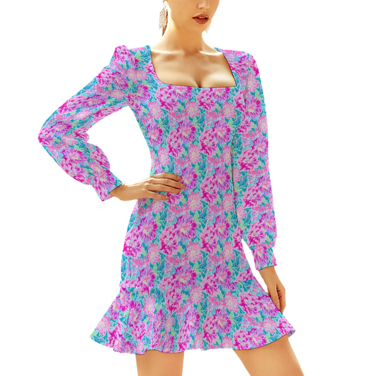 Brooklyn Women's Ruffle Hem Skinny Dress