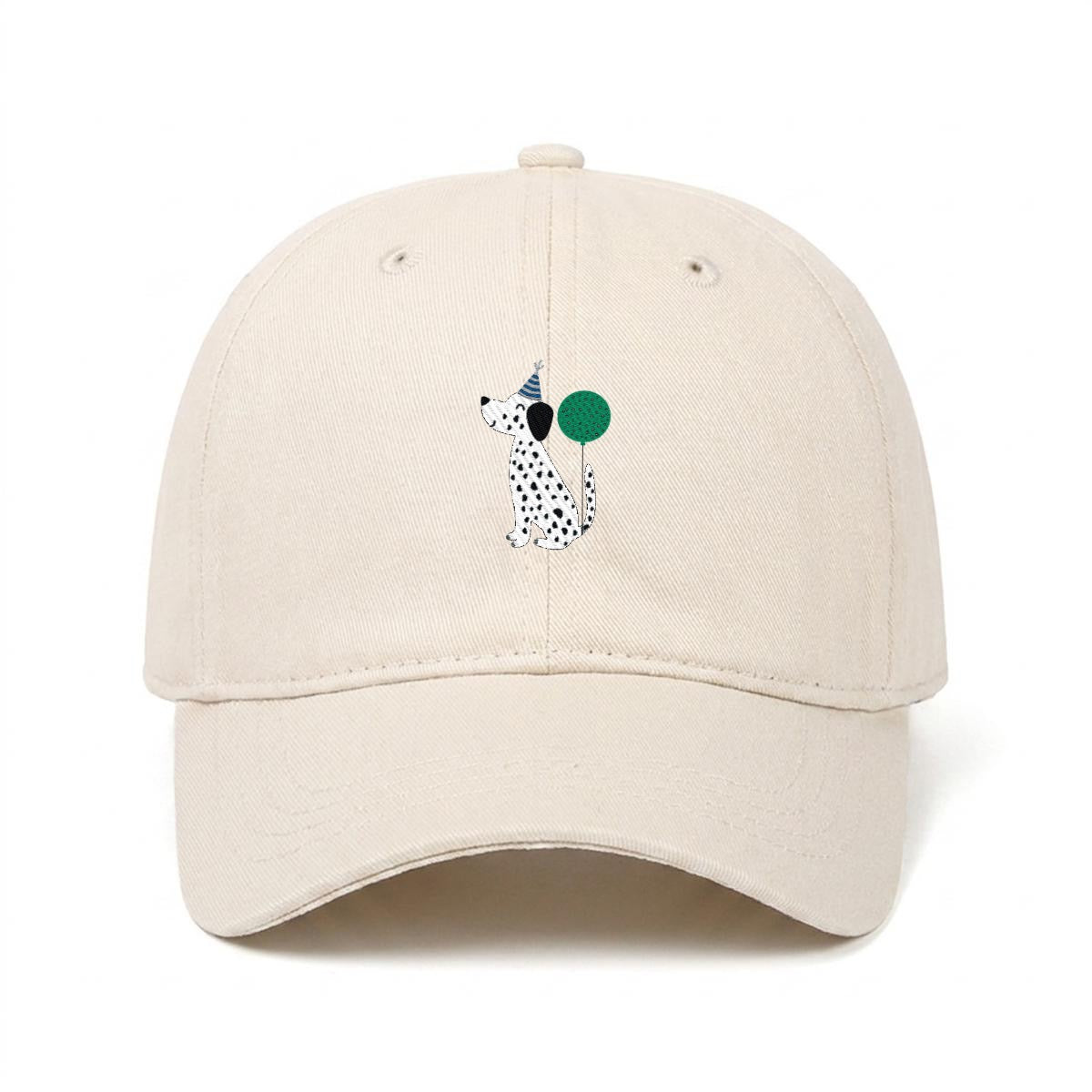 Party Pups Dalmatian Embroidered Soft-Crown Flat Cap