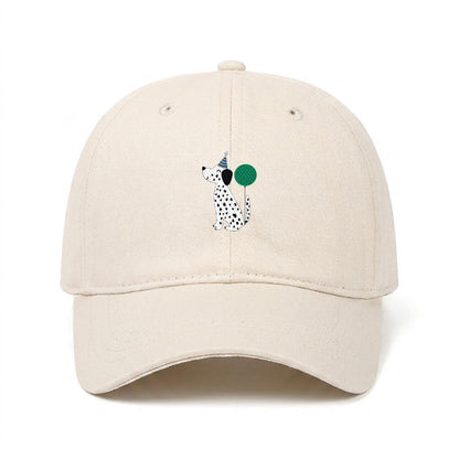 Party Pups Dalmatian Embroidered Soft-Crown Flat Cap