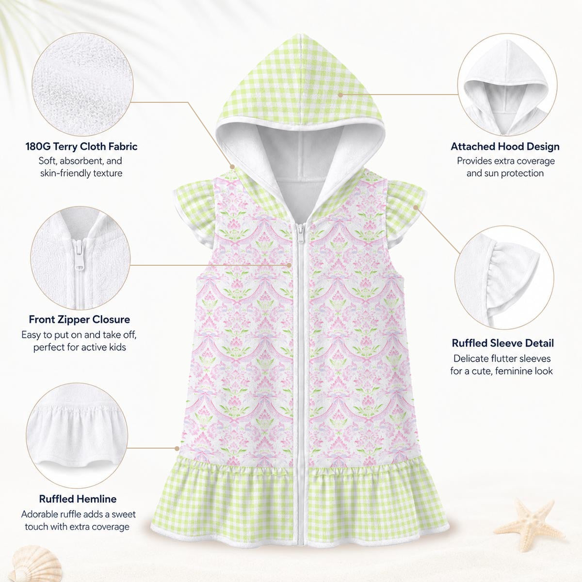 Coco Girls' Hooded Beach Cover-Up
