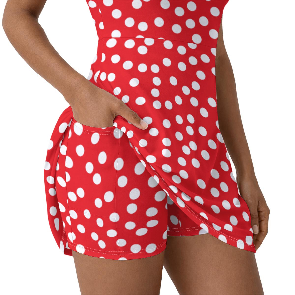Dots Women’s Athletic Dress With Built‑In Shorts
