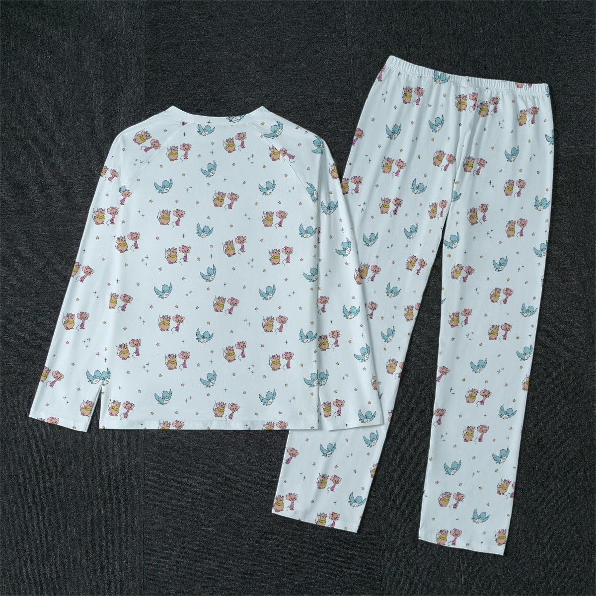 Cindy's Friends Men's Raglan Sleeve Pajamas With Wide Ankles