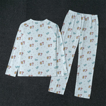 Cindy's Friends Men's Raglan Sleeve Pajamas With Wide Ankles