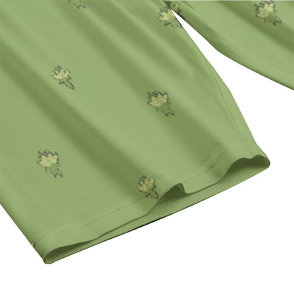 Tia [aqua] & Lotus Flowers [smaller print] Women's T-shirt Set With Short Sleeve