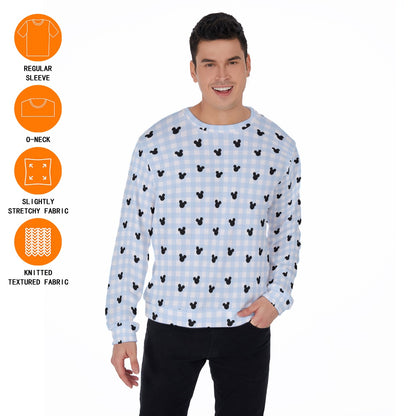 Blue Gingham Men's Sweater