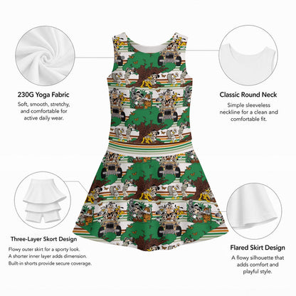 Safari Stripe MM Girl's Sleeveless Sports Tank & Skort Set