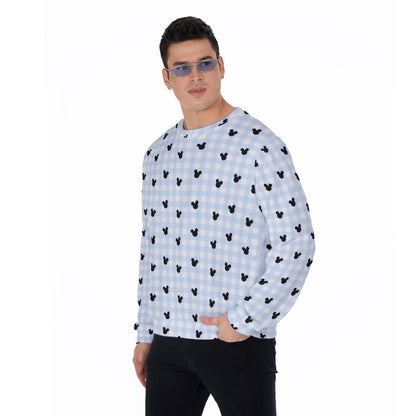 Blue Gingham Men's Sweater