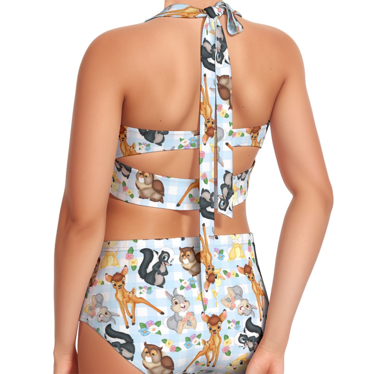 Forest Friends Women's Swimsuit Set With Halter