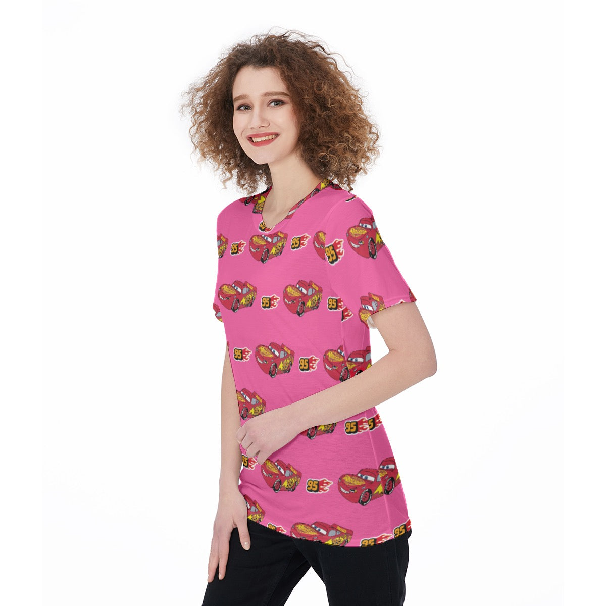 Pink Cars Women's O-Neck T-Shirt|180 GSM Jersey
