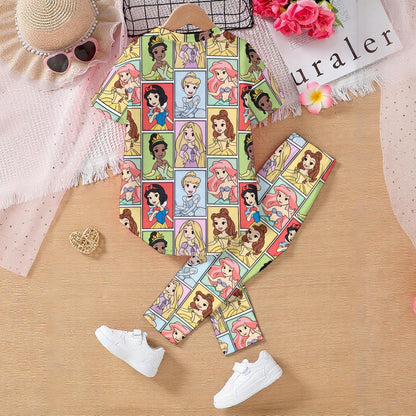 Princess Squares Kids' Casual Top and Pants Set