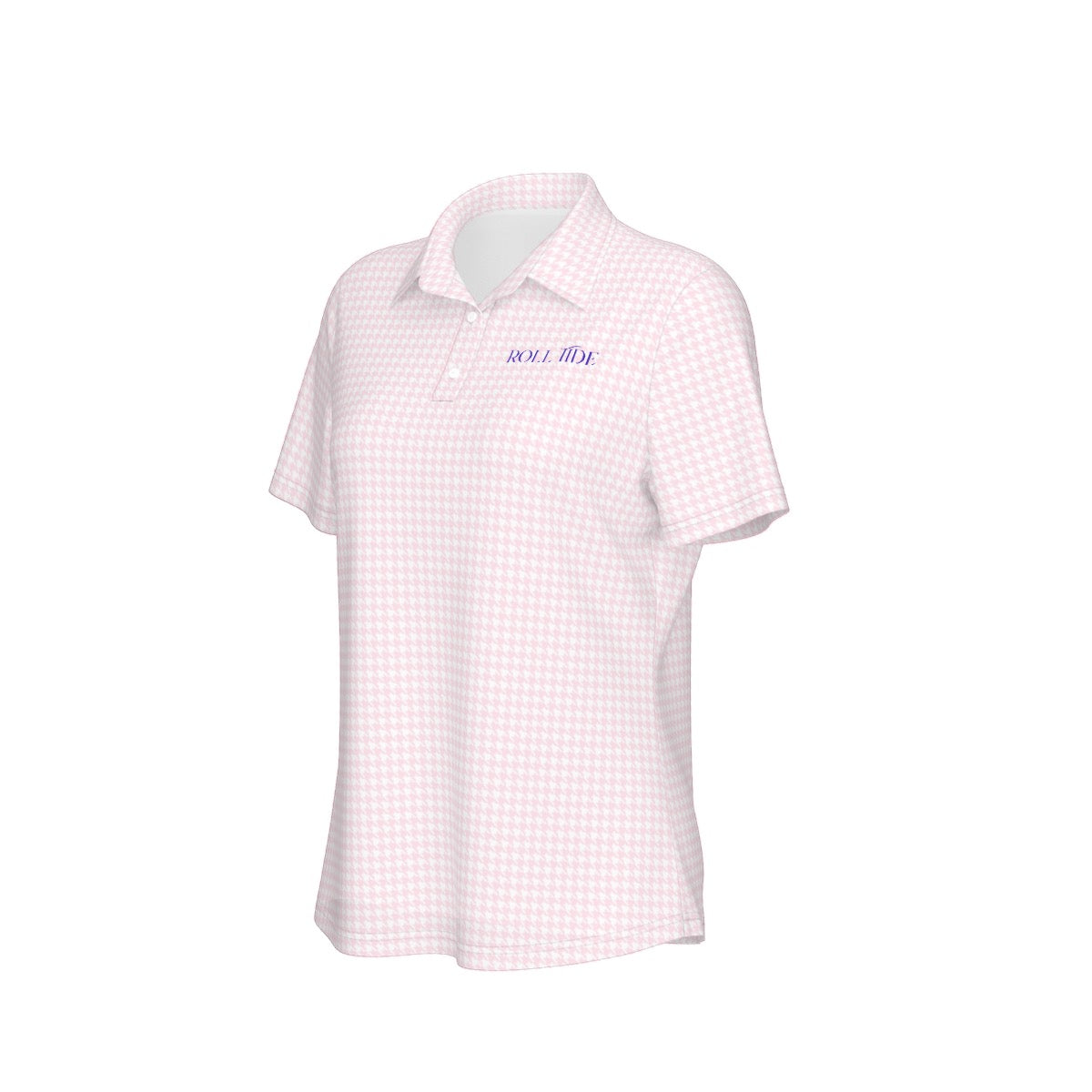 Pink Herringbone Roll Tide Women's Sports Polo Shirt