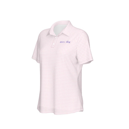 Pink Herringbone Roll Tide Women's Sports Polo Shirt