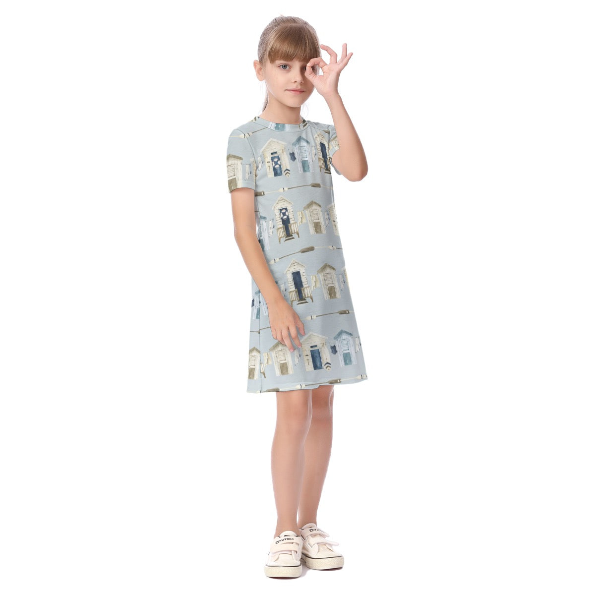 Beach Houses & Oars Kid's Short Sleeve Dress