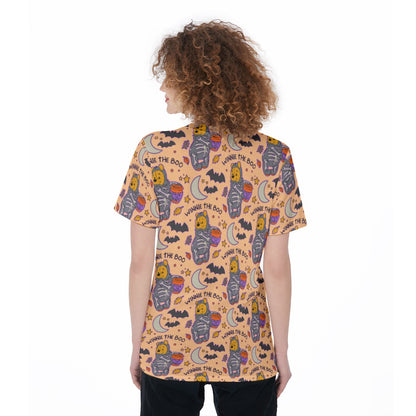 Winnie the Boo [orange] Women's O-Neck T-Shirt|180 GSM Jersey