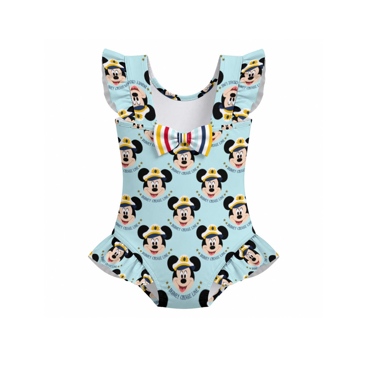 DCL Girls' Ruffle Sleeve Swimsuit With Bow