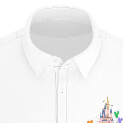 Meet Me at the Castle Men's Stretch Collar Polo Shirt